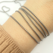 Oxidized Sterling Silver Box Chain